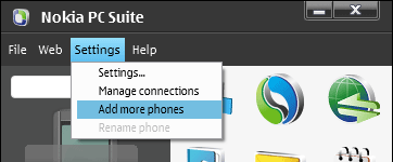 add phone within PC Suite
