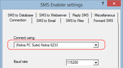 select your phone is SMS Enabler